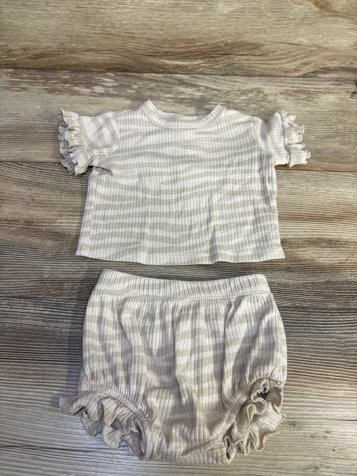 Cat & Jack 2pc Ribbed Shirt & Bloomers Ivory sz 3-6m