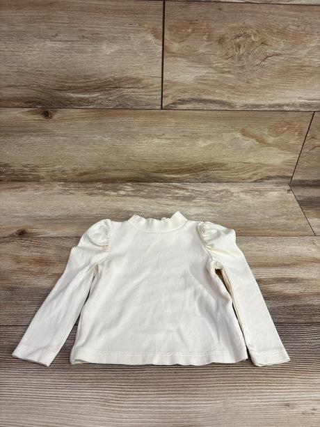 Baby Gap ribbed ivory long sleeve shirt with puff shoulders for infants 12-18 months
