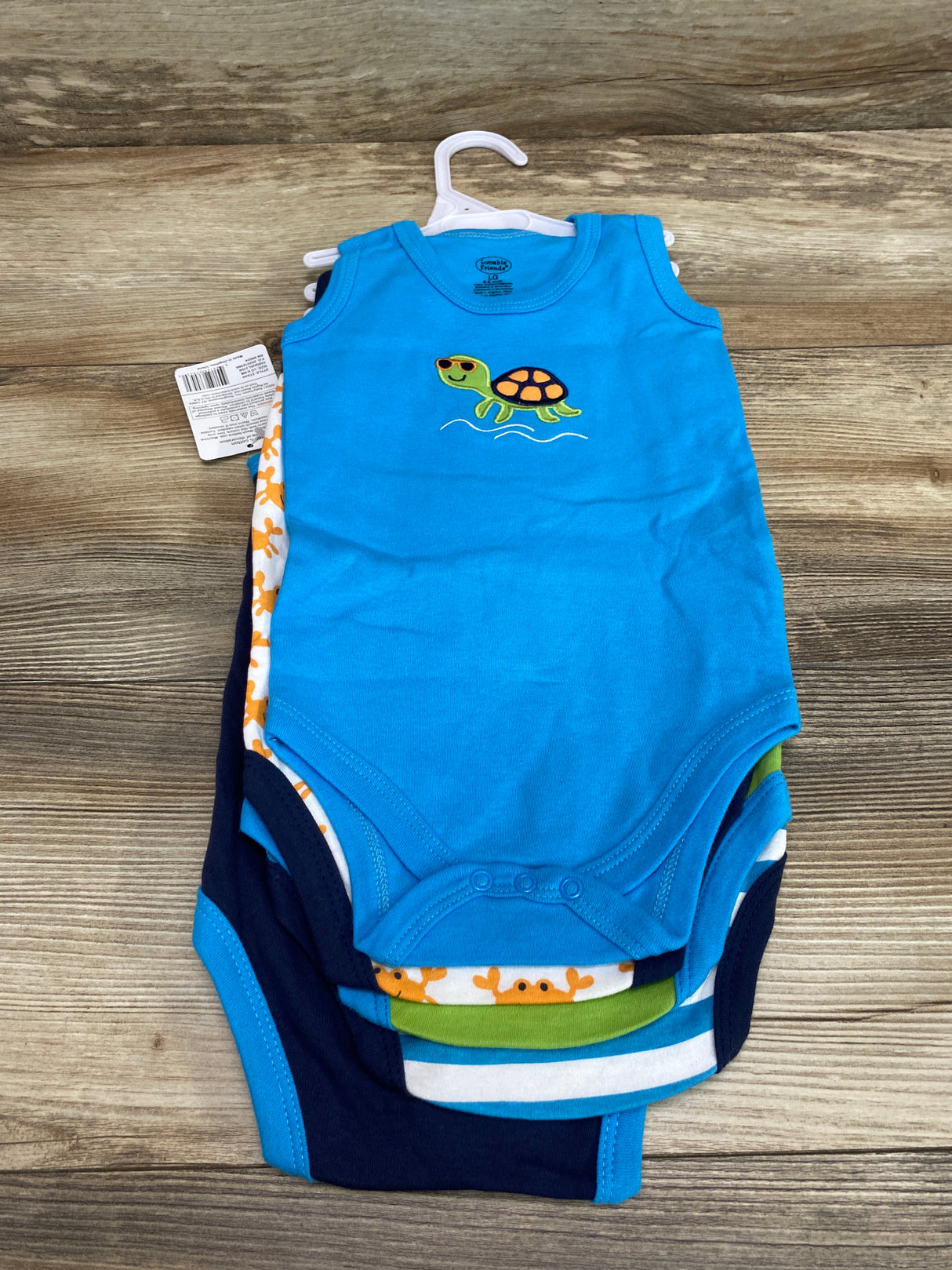 NEW Luvable Friends 5pk Sleeveless Bodysuits Blue sz 6-9m