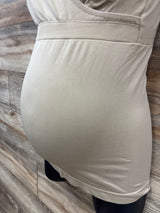 Ingrid & Isabel Seamless Crossover Nursing Tank Top Beige sz Large