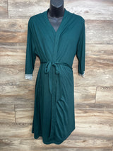 Ekouaer 2pc Lace Maternity Nursing Gown and 3/4 Sleeve Robe Green sz Large
