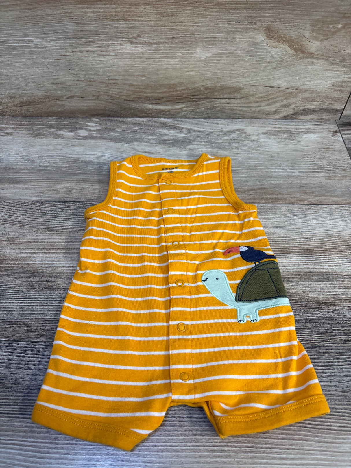Carter's Striped Tank Shortie Romper Orange sz 3m