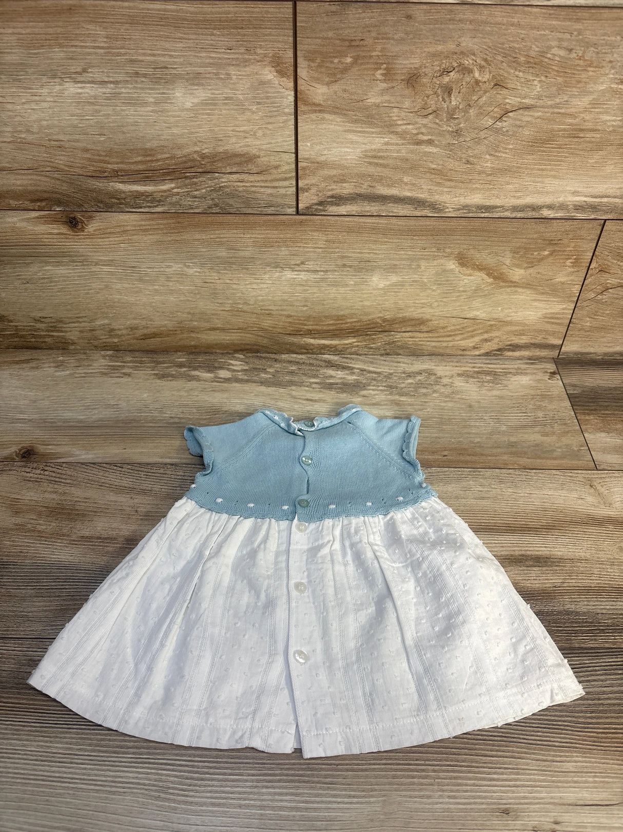 Mayoral Short Sleeve Knit Combo Sweater Dress Crystal Blue sz 2-4m