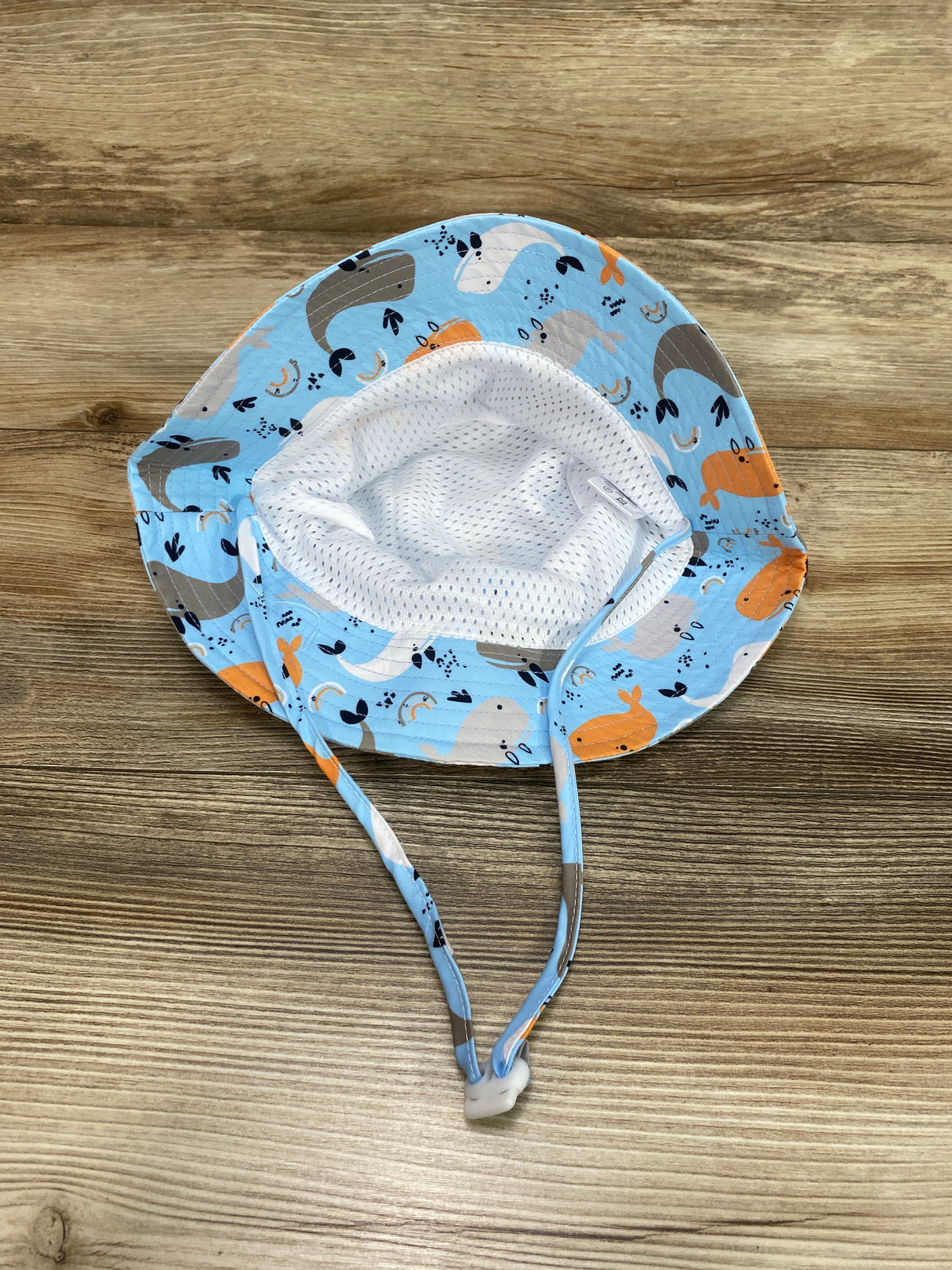 Whales Print Bucket Hat Blue Sz 2T-3T