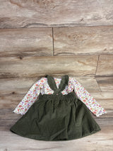 Child of Mine Skirtall & Floral Long Sleeve Shirt 2pc Set White sz 2T