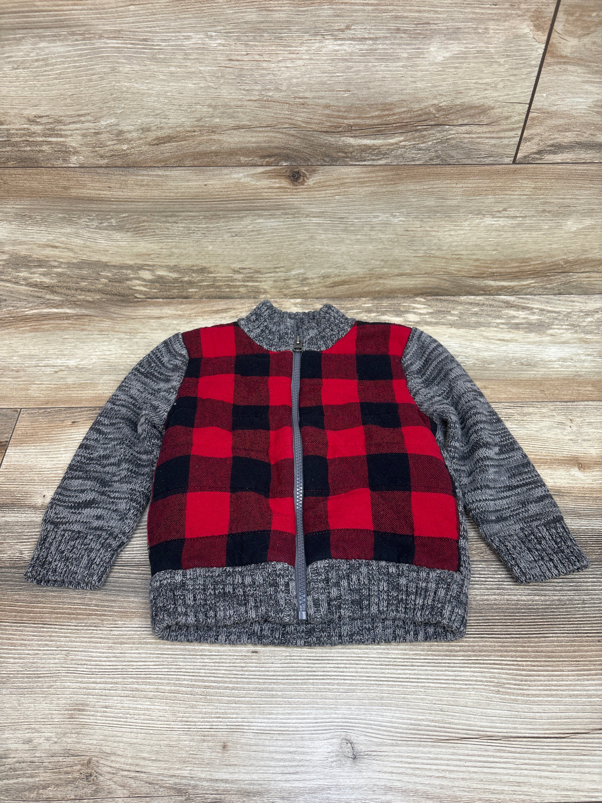 Cat & Jack Sherpa Lined Knit Full-Zip Jacket Grey sz 2T