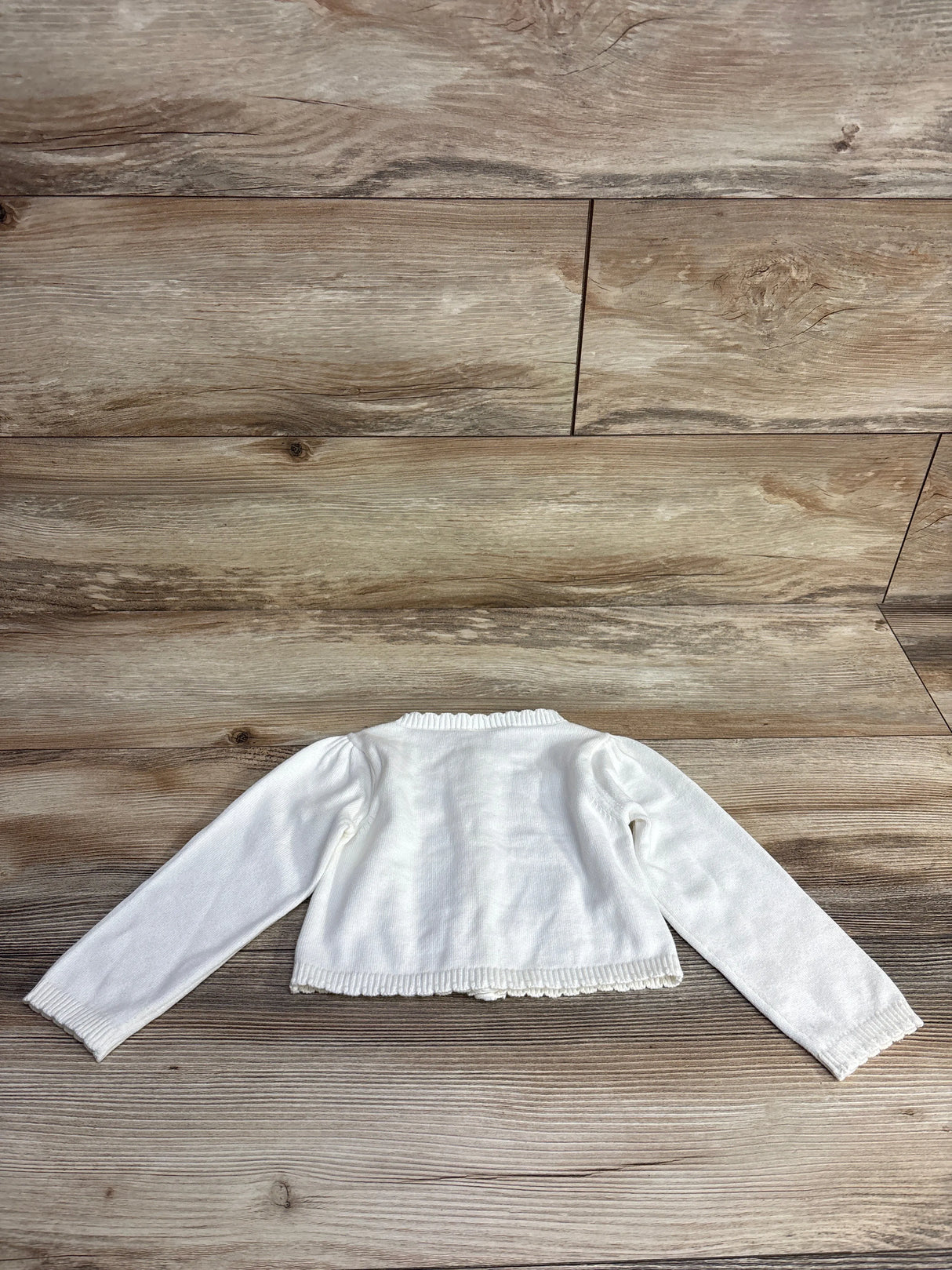 Gymboree Floral Cable Knit Sweater Cardigan White sz 9-12m