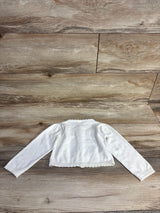 Gymboree Floral Cable Knit Sweater Cardigan White sz 9-12m