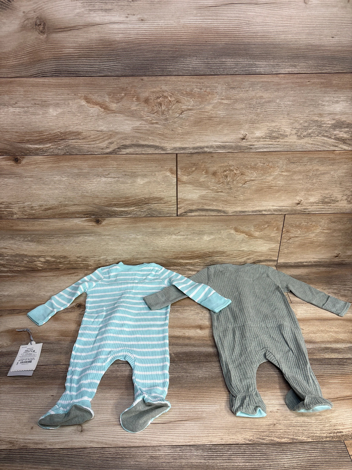 NEW Cloud Island 2pk Waffle Knit Sleeper Set Teal sz 0-3m