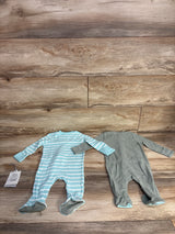 NEW Cloud Island 2pk Waffle Knit Sleeper Set Teal sz 0-3m