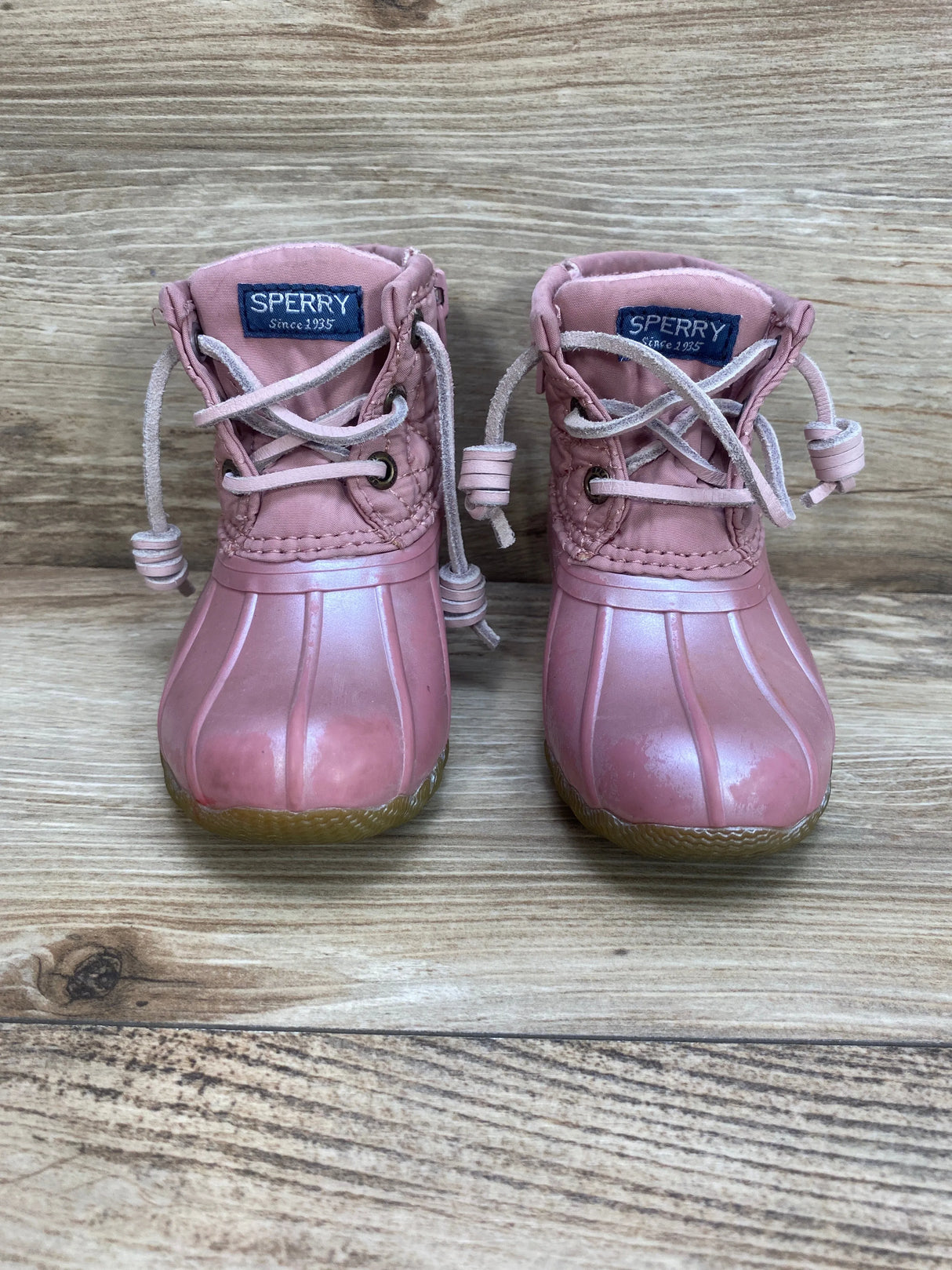 Sperry Saltwater Duck Boots Pink Sz 6c