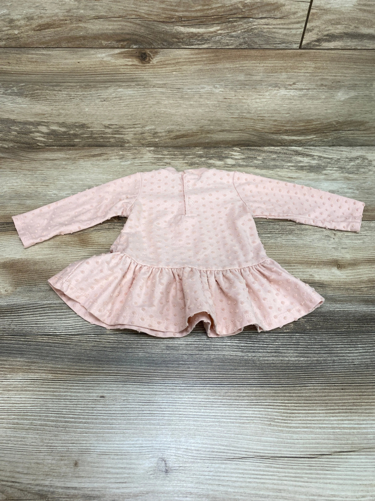 Charlotte & Star Swiss Dot Peplum Top Pink sz 3-6m