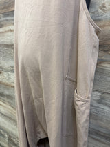 NEW Motherhood Maternity Relaxed Fit Jumpsuit Beige sz Large