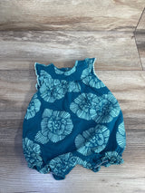 Carter's Floral Flutter Sleeve Shortie Romper Teal sz 3m