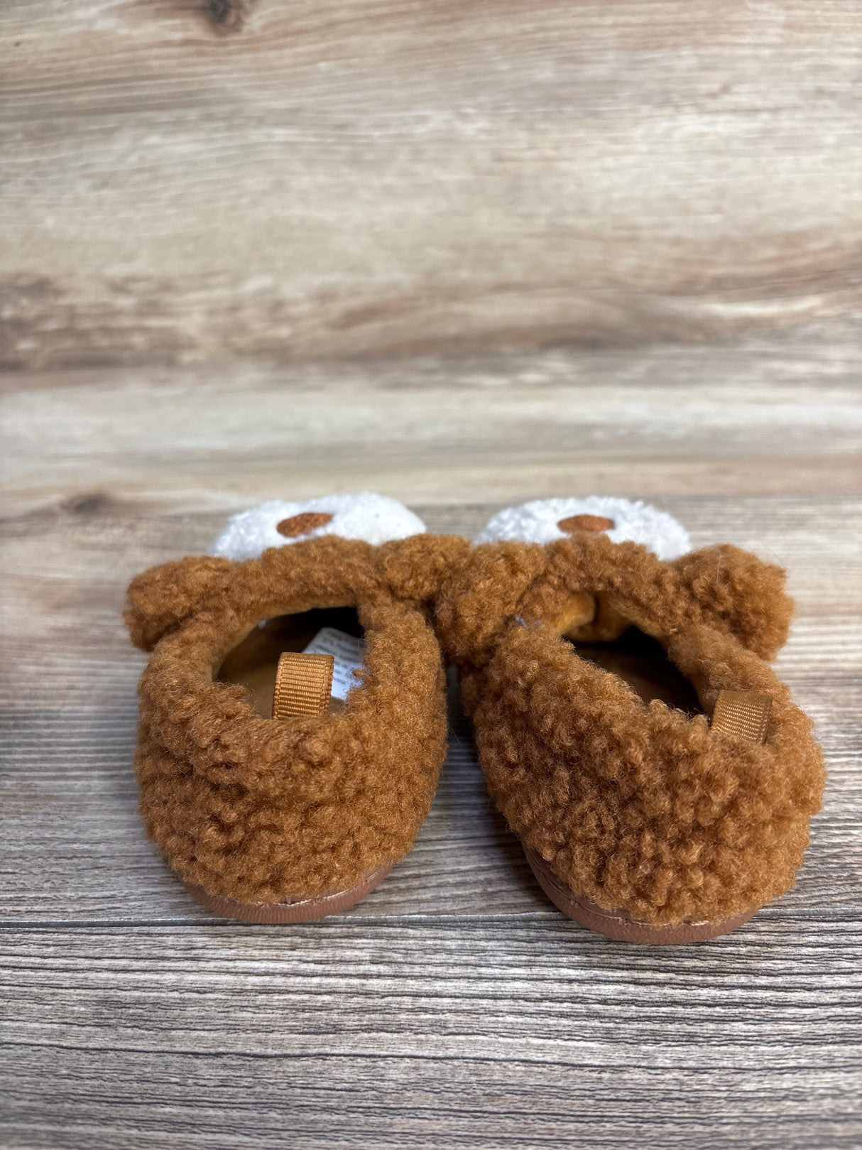 Wonder Nation Plush Bear Slippers, Brown sz 4c