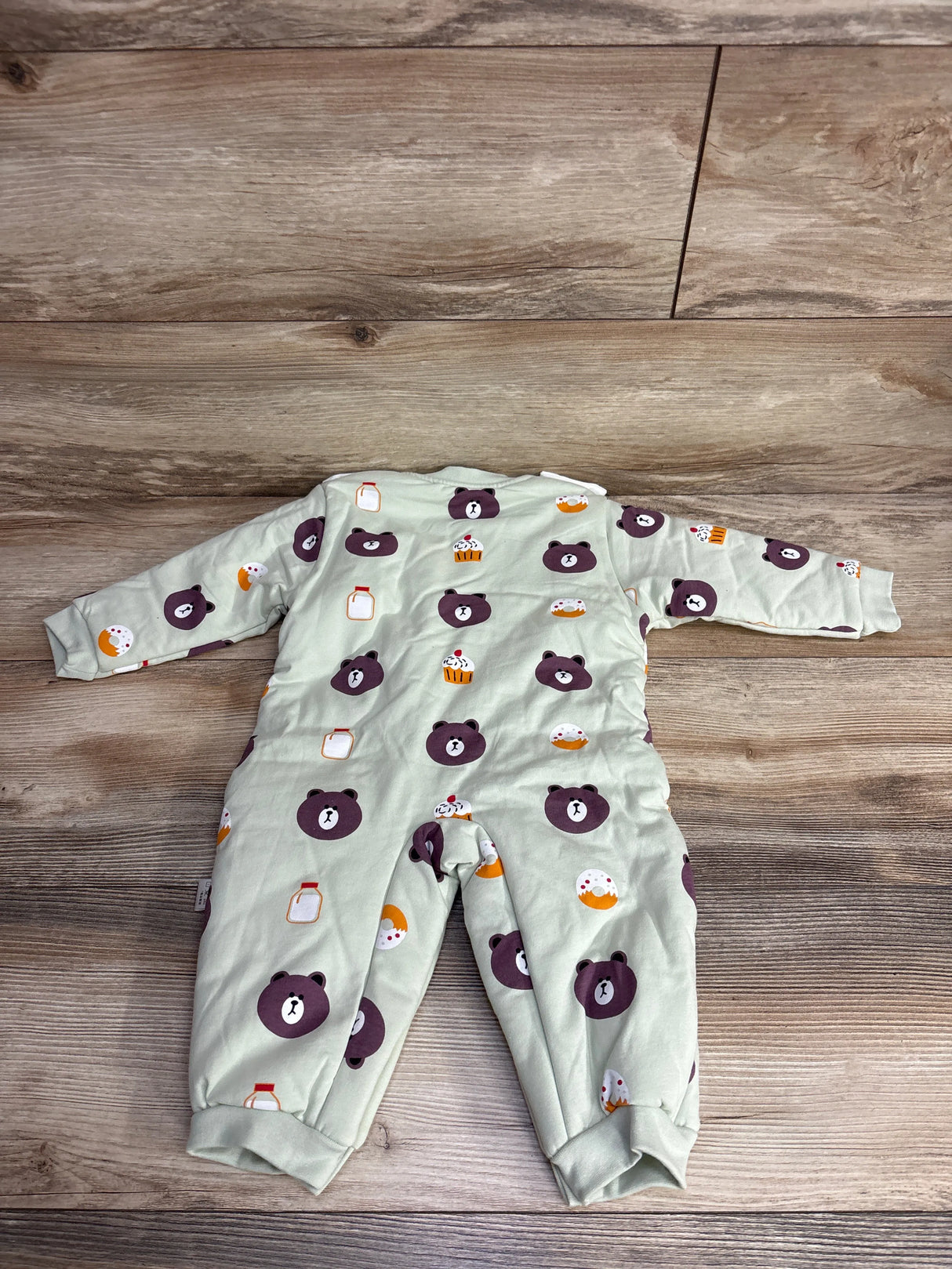NEW YI BEI YA Bear & Milk Puffer Coverall Mint sz 9-12m