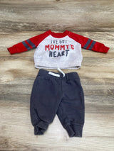 Carter's 2pc I've Got Mommy's Heart Sweatshirt & Joggers Red sz 3m