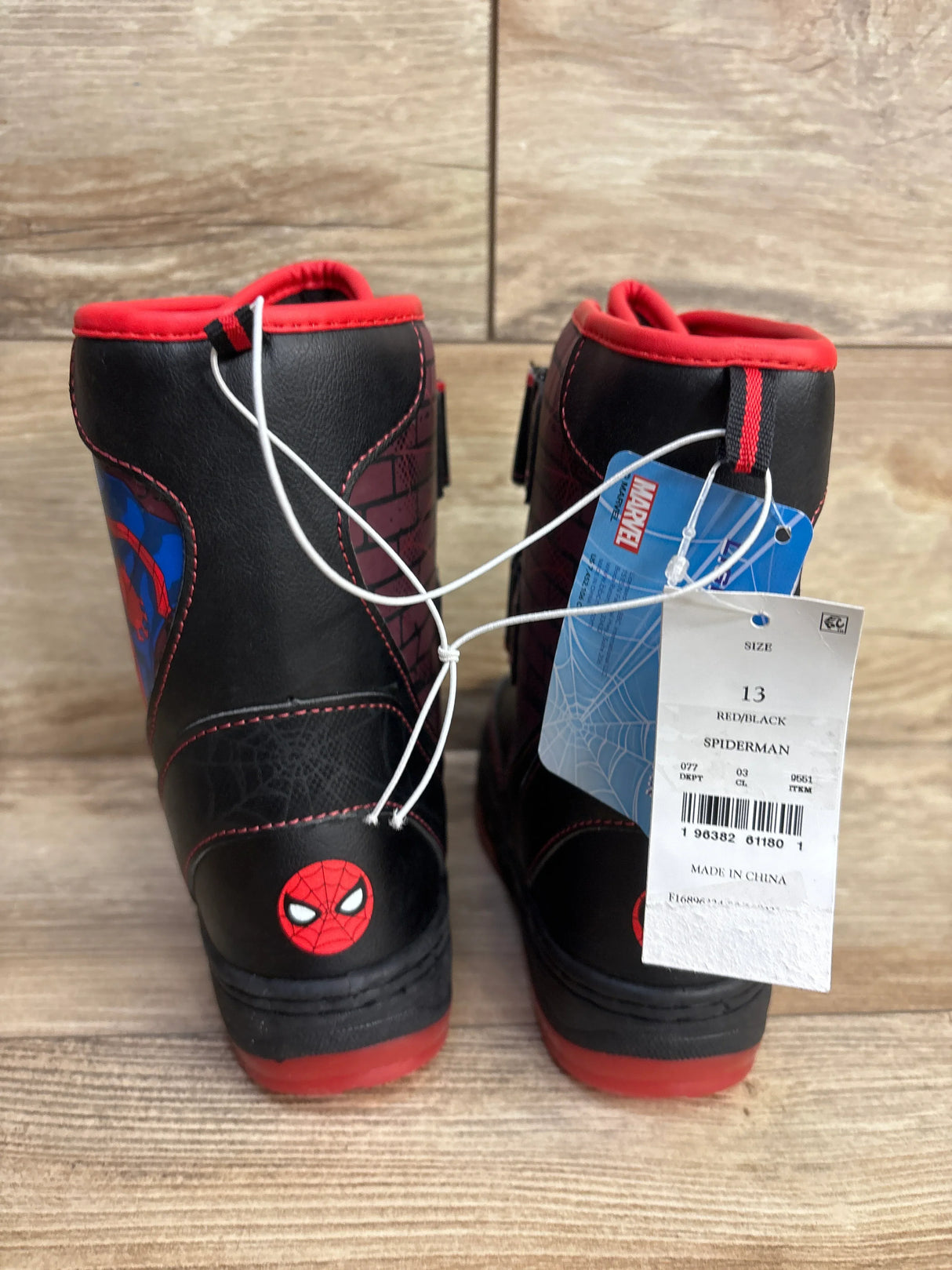 NEW Marvel Spider-Man Light-Up Winter Boots Black sz 13c