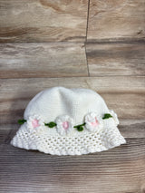 SeattleHats Hand Crocheted Floral Bucket Hat White One Size
