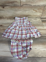 NEW Maison Me Baby 2pc Pastel Plaid Ruffle Dress & Bloomers Set sz 12-18m