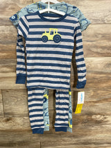 NEW Just One You 4pc Pajama Set Farm Tractors Blue sz 4T