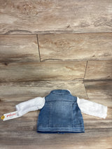 NEW Cat & Jack Faux Fur Lined Denim Jacket Blue sz 0-3m