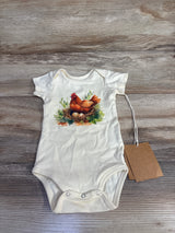 NEW Earthy Organic Short Sleeve Bodysuit Hen Cream sz 6-9m