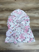 NEW RonRon Floral Hooded Robe White sz 0-18m