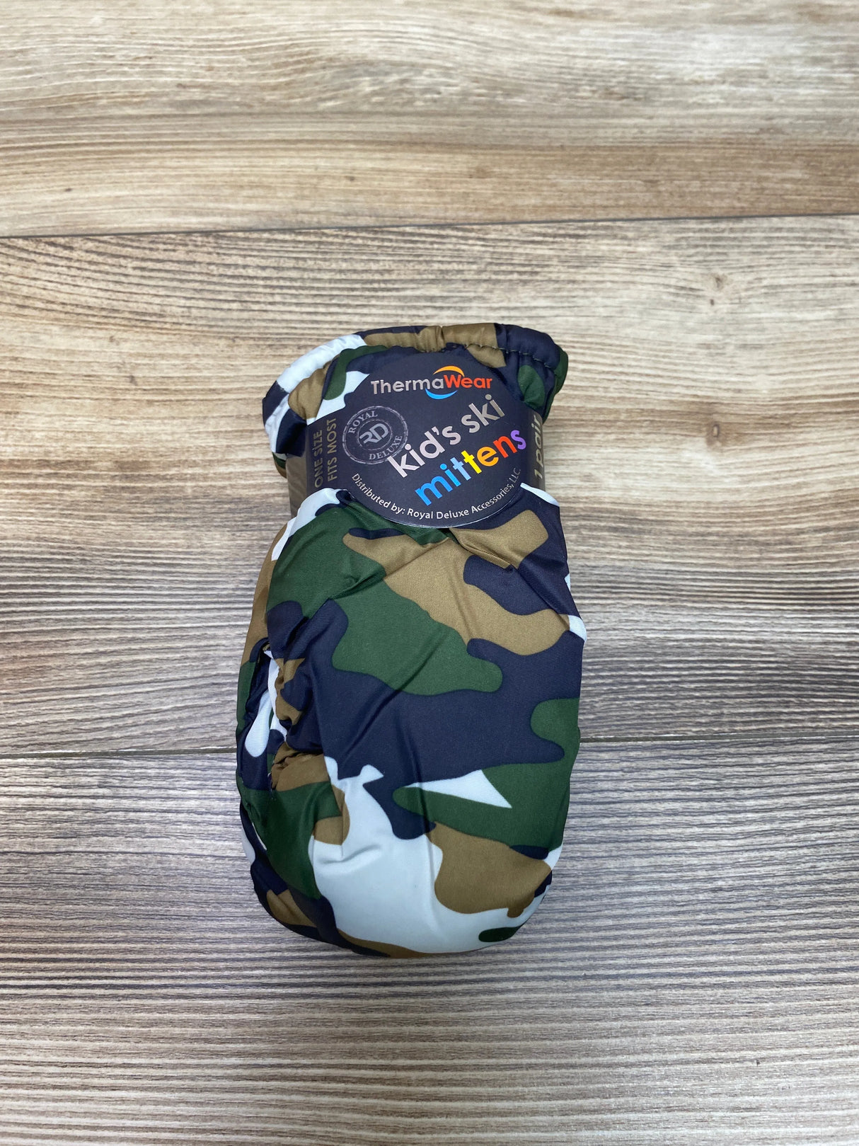 NEW ThermaWear Kid's Ski Green Camo Mittens OSFM (1-3Y)