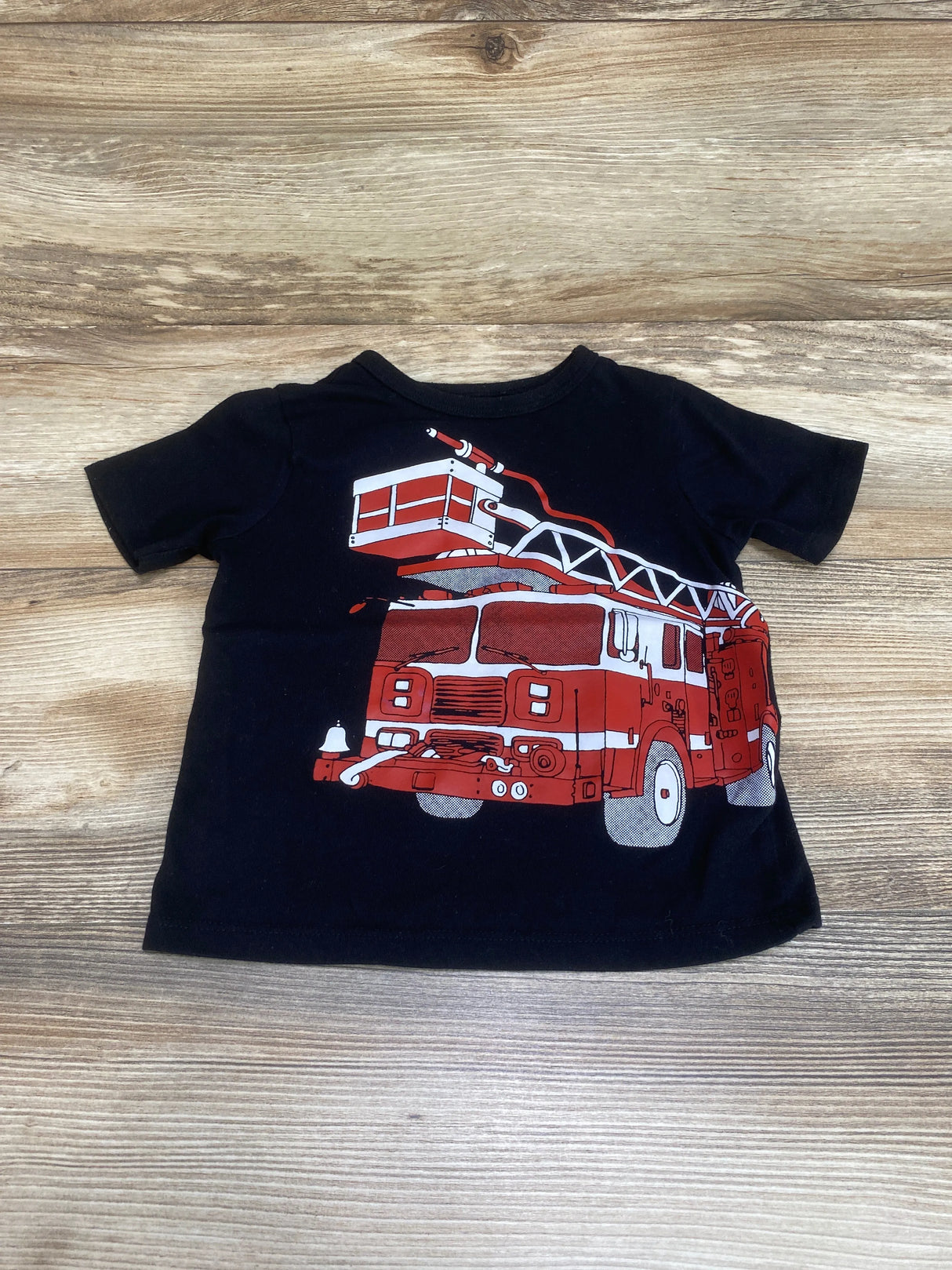 Children's Place Firetruck Shirt Black sz 2T