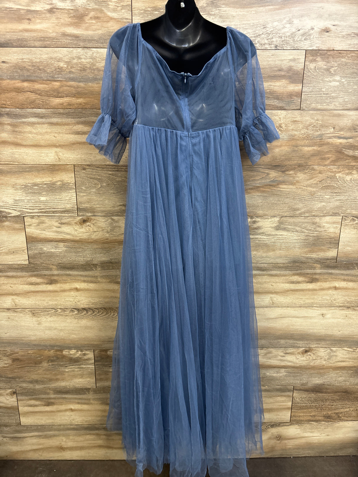 Ever Pretty Maternity Off-Shoulder Tulle Maxi Dress Blue sz XXL