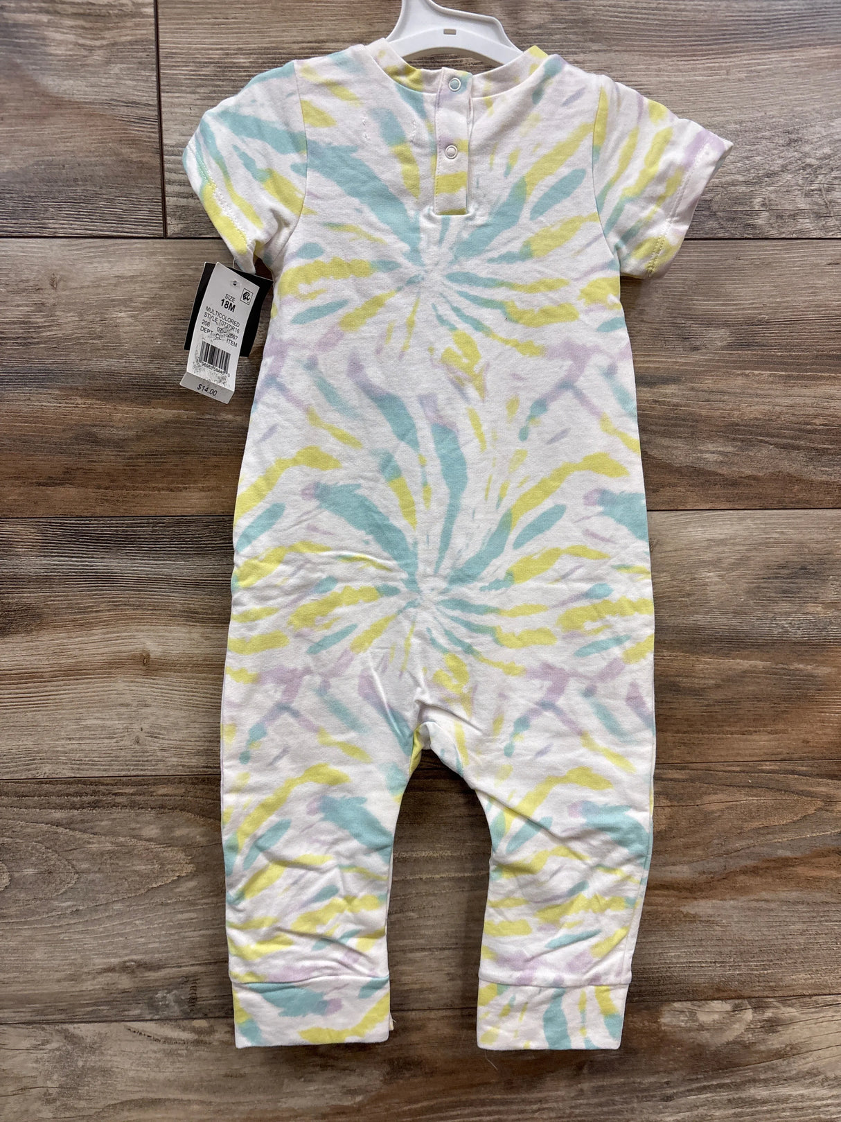 NEW Grayson Mini Tie-Dye Short Sleeve Coverall White sz 18m