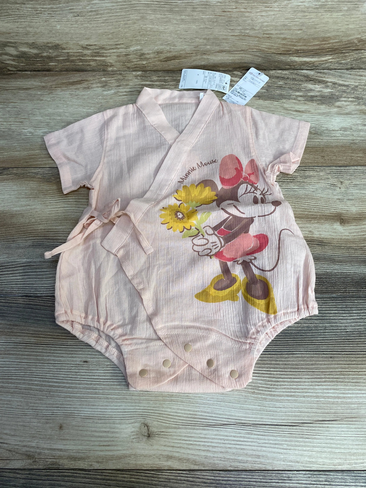 NEW Disney Minnie Mouse Kimono Romper Pink sz 9-12m
