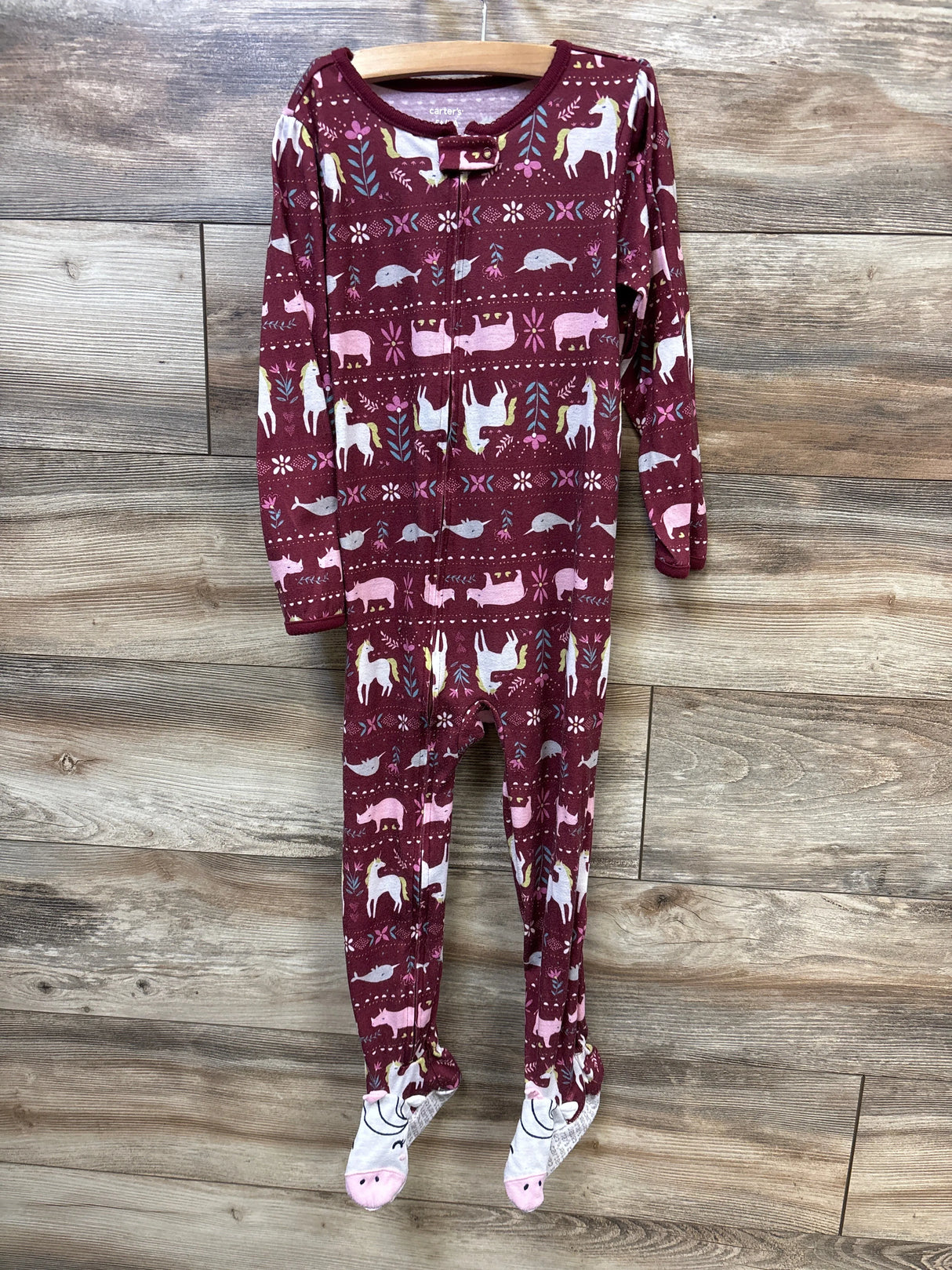 Carter's Animal Print Sleeper Red sz 5T - Me n Mommy To Be