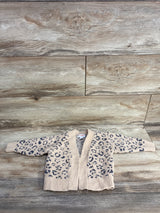 Cat & Jack Fuzzy Leopard Print Open Front Cardigan Tan sz 12m