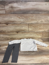 DKNY 2pc Metallic Chunky Knit Sweater & Bottoms Set Grey sz 2T