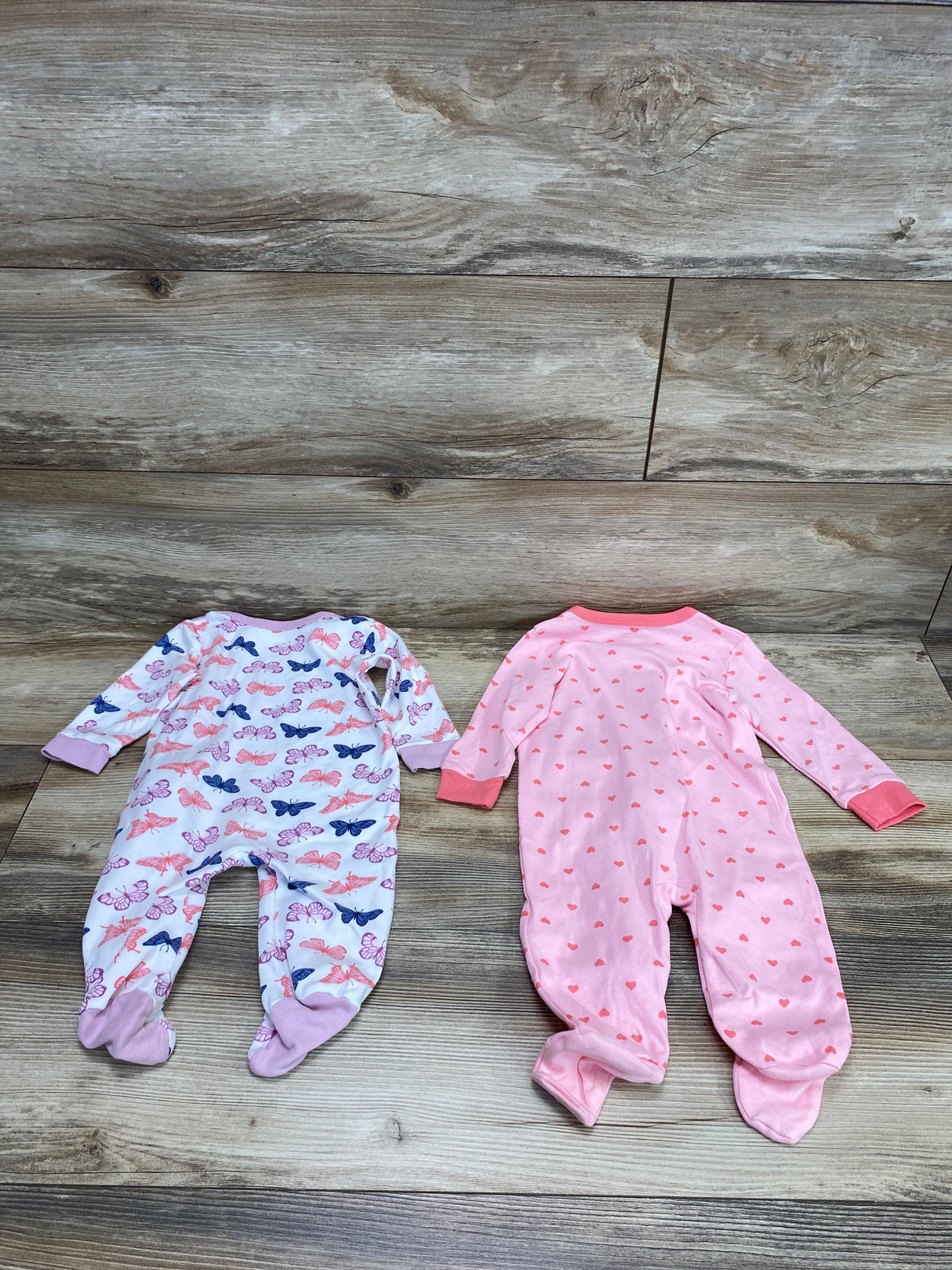 Koala Baby 2pk Sleepers Pink/White sz 6m