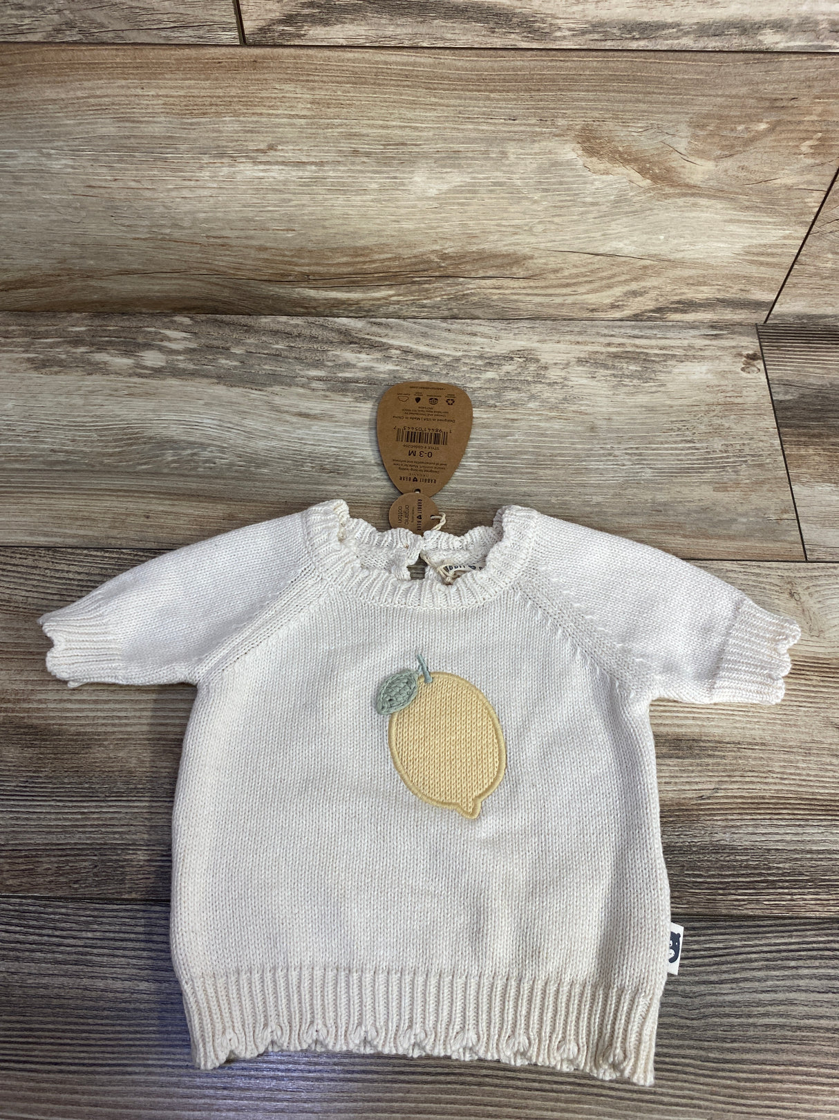 NEW Rabbit Bear Knitted Lemon Sweater Cream sz 0-3m