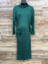 Maternity Long Sleeve Ruched Bodycon Dress Green sz Large