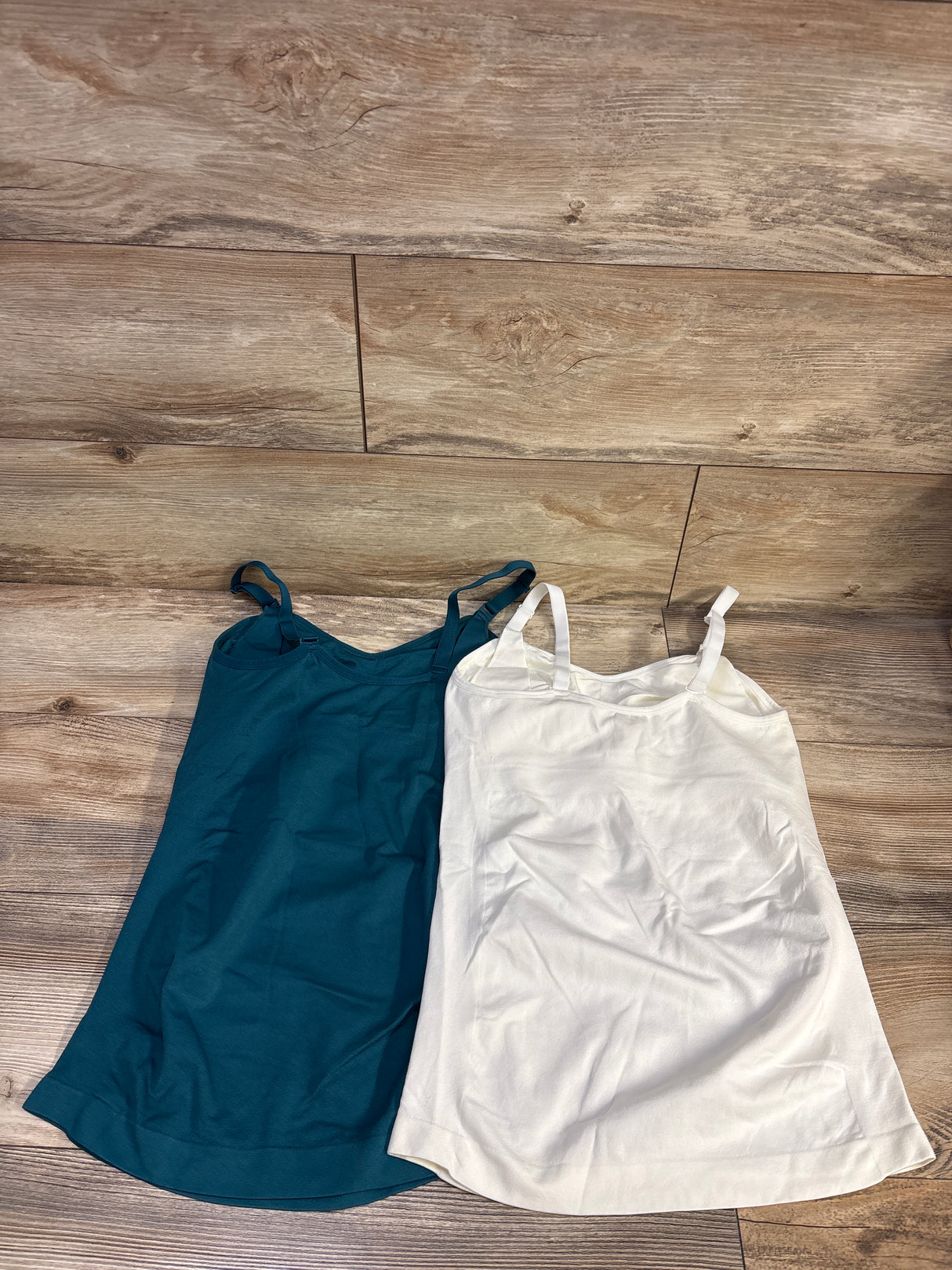 BHRIWRPY 2pk Nursing Tank Tops Teal/White sz Medium