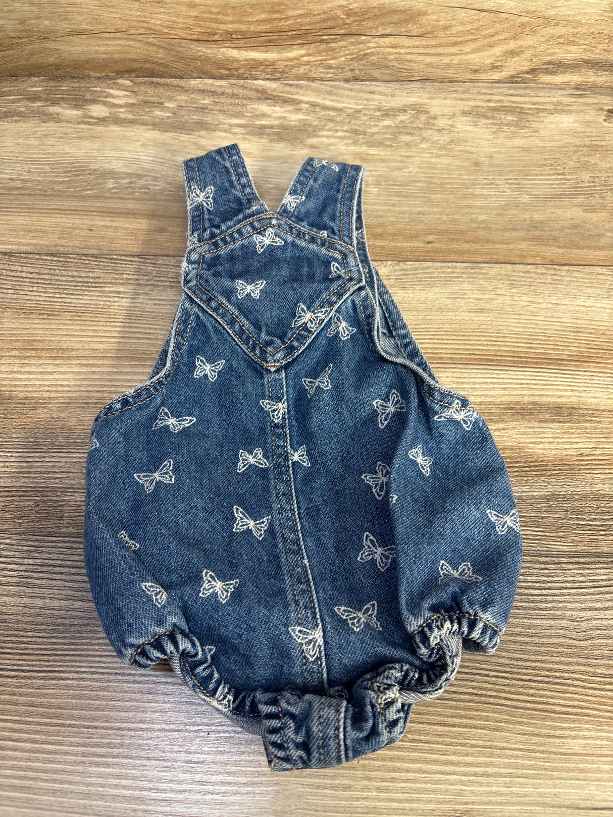 Old Navy Butterfly Jean Shortalls Blue sz 6-12m