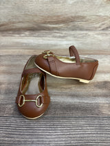 Janie & Jack Bridle Bit Ballet Flats Brown sz 4c