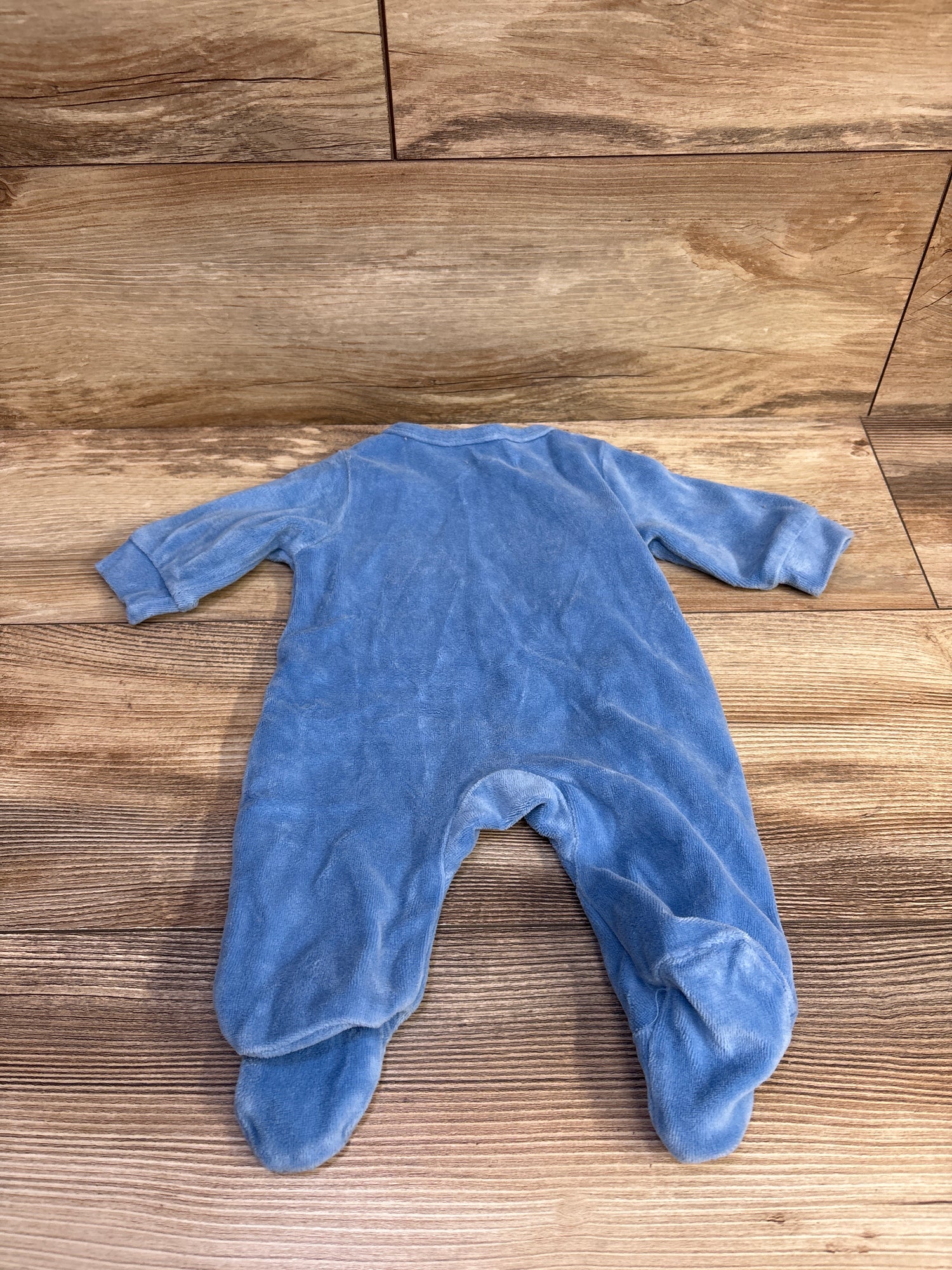Terry Cloth Dinosaur Sleeper Blue sz Newborn