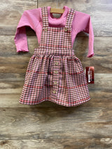 NEW Nannette Baby 2pc Long Sleeve Ribbed Bodysuit & Skirtall Set Pink sz 12m