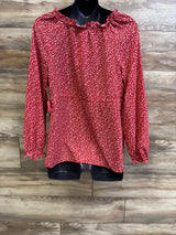 NEW Isabel Maternity Ditsy Floral Long Sleeve Top Red sz Medium