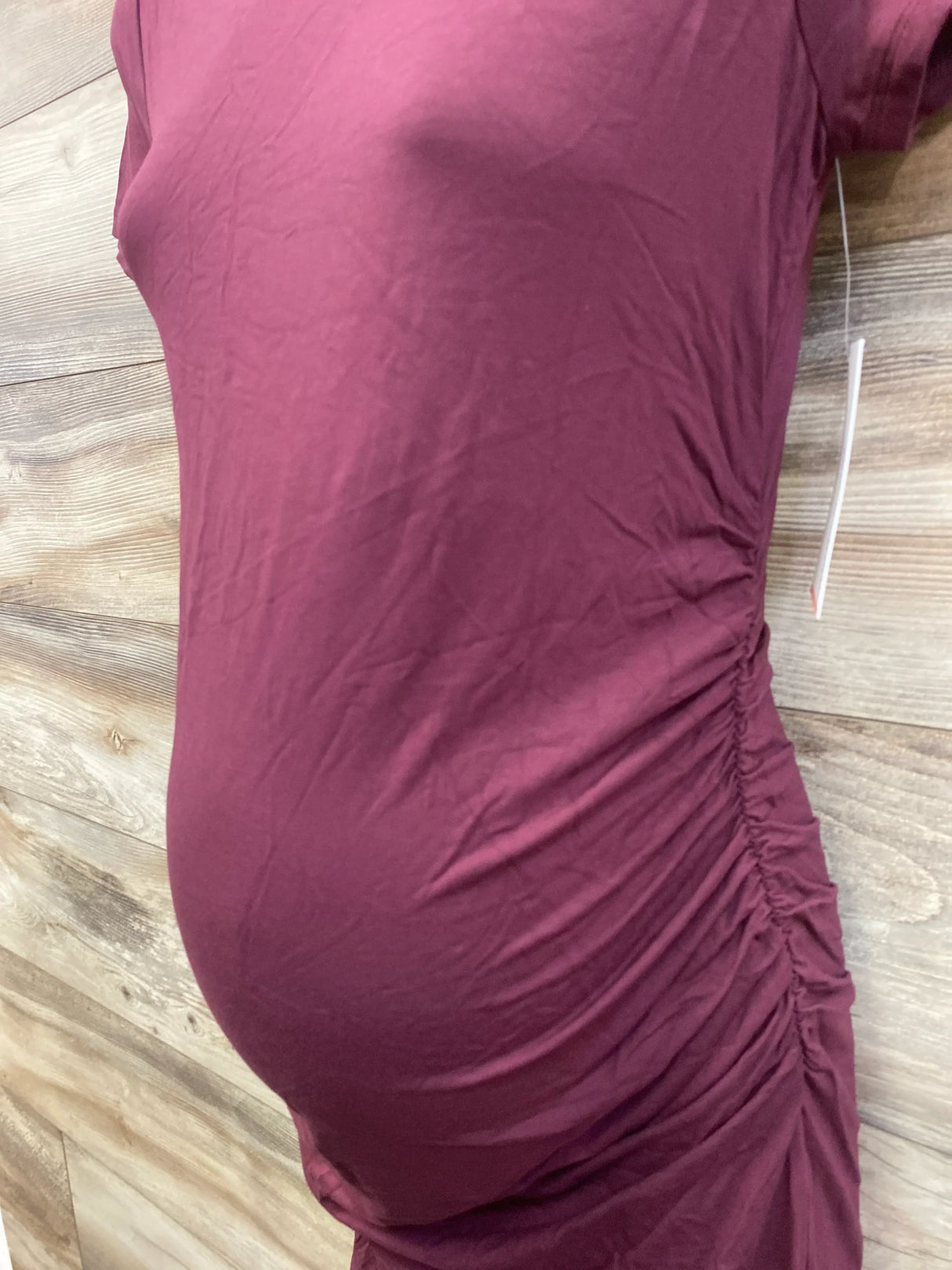NEW Motherhood Maternity Short Sleeve Bodycon Dress Maroon sz XS