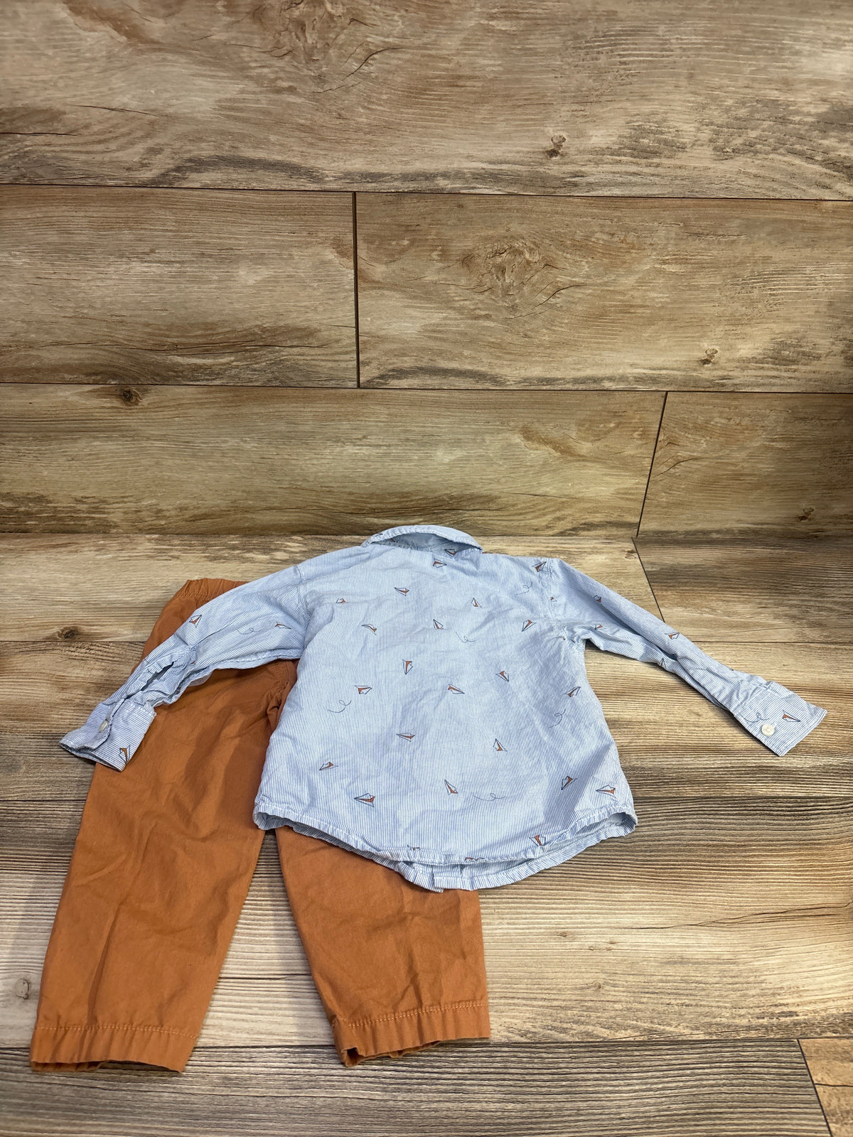 Carter's 2pc Button-Up Shirt & Pants Set Blue sz 2T