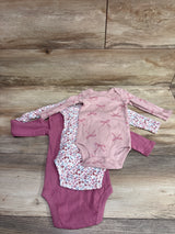 NEW Just One You 3pk Long Sleeve Bodysuits Pink sz 6m