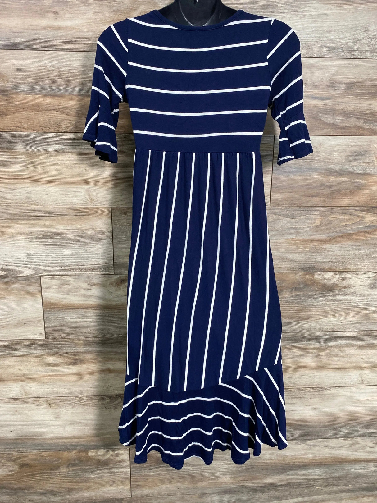 Pink Blush Maternity Striped Midi Dress Navy sz Medium