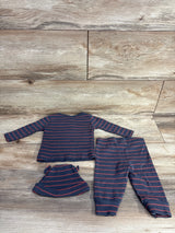 Just One You 2pc Stiped Shirt & Pants Set Grey sz 6m